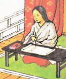 Мурасаки Шикибу, которая написала знаменитый роман «Повесть о Джиндзи»